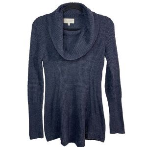 Anthropologie angel of the north womans sweater small blue turtleneck Cowl Neck